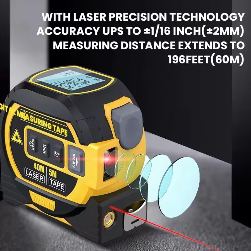 BUYOHLIC 3-in-1 Laser Tape Measure 196 Ft Rechargeable Laser - Image 6