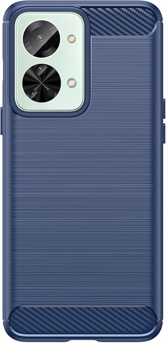 Asuwish Phone Case for OnePlus Nord 2T 5G with Tempered Glass Screen Protector Cover and Cell Accessories Soft TPU Silicone One Plus On 1 Plus 1plus One+ 1+ Nord2T G5 Women Men Carbon Fiber Navy Blue