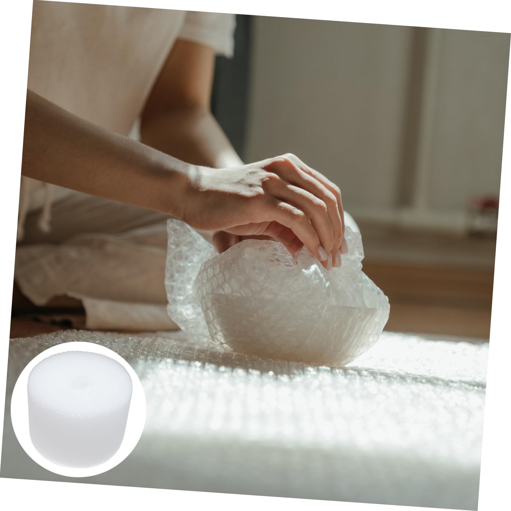 Rouleau de Papier D'emballage à Bulles Pe Blanc Antichoc | 1 Rouleau, Format Pratique à Transporter, pour Expédition et Protection Lors du Déménagement