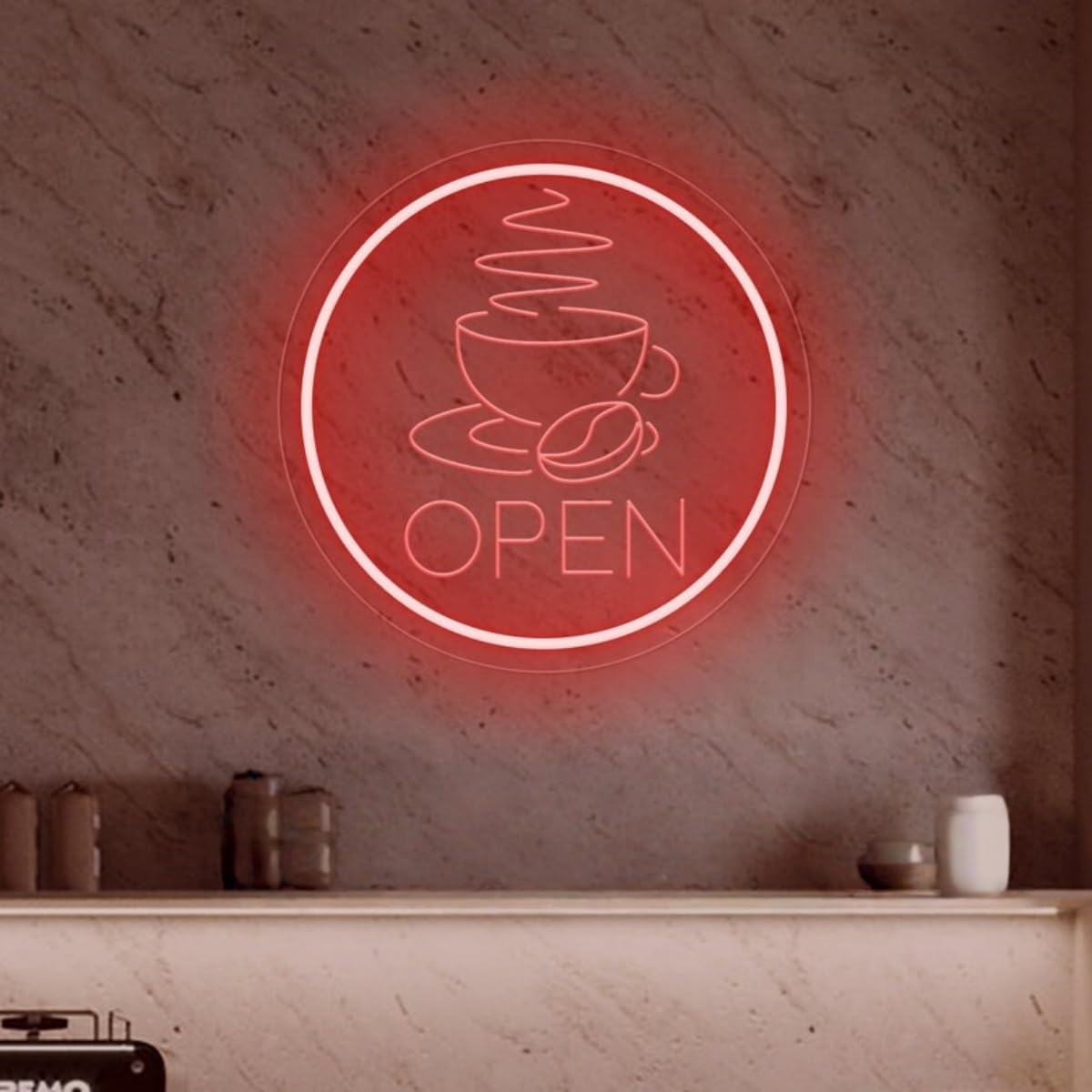 Coffee Open Sign for Business, Coffee Cup Neon Lights for Cafe Shop Home Bar Bistro Restaurant Kitchen Shop Window Welcome Sign โ image 1