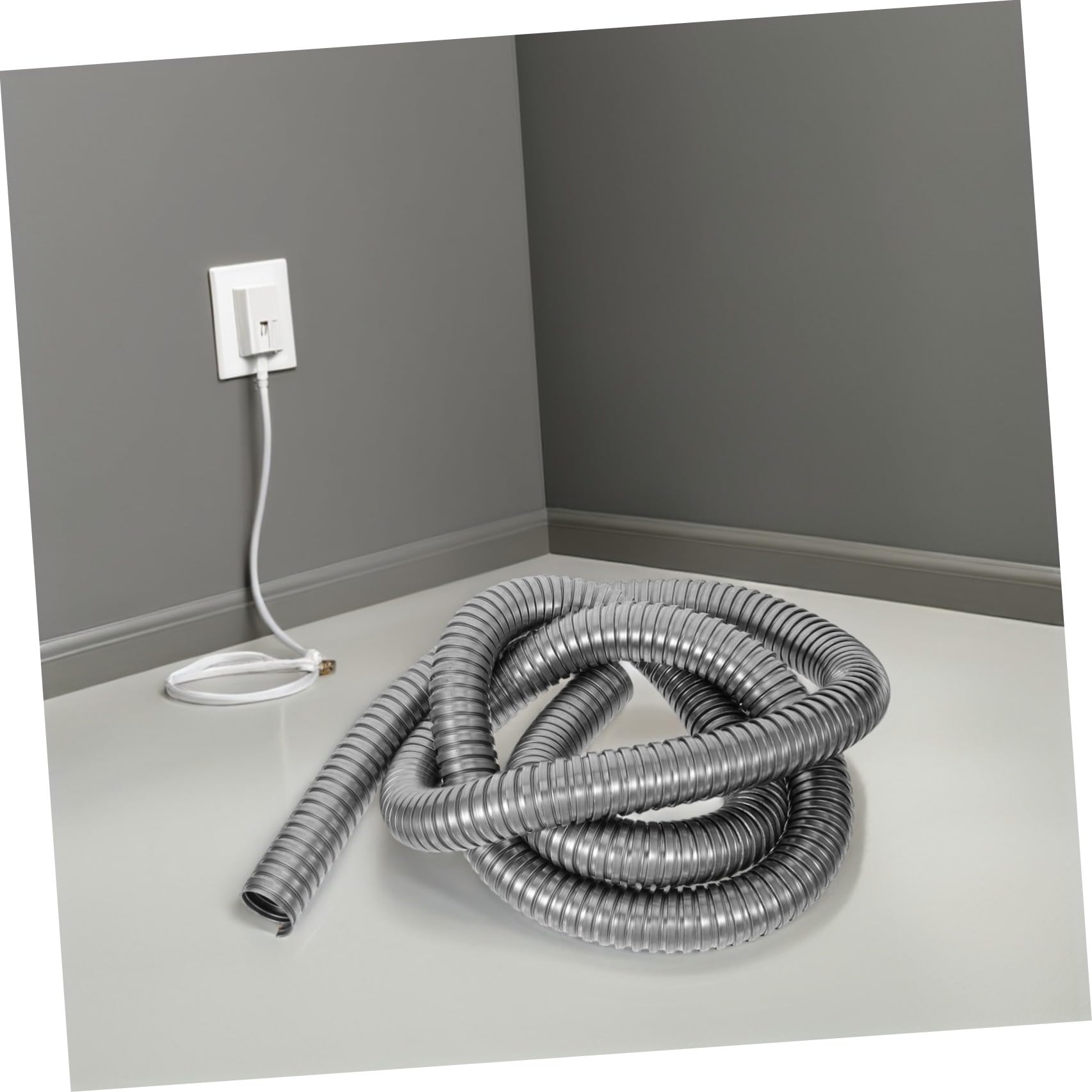CALLARON Tubo Flessibile per Condotti Elettrici in Acciaio Inox 304 da 38mm, Guaina Protettiva Antiruggine per Cavi, Resistente alle Intemperie, per Cablaggio in Garage e Uso Esterno, 3