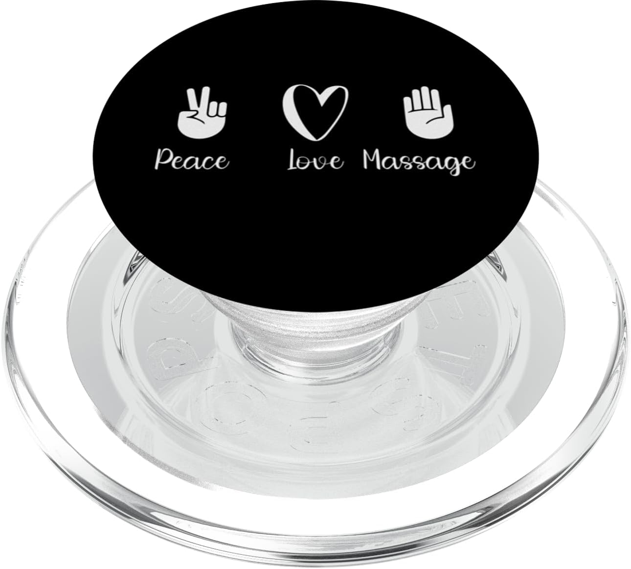 Peace Love Massage Therapist Wellness Design PopSockets PopGrip for MagSafe