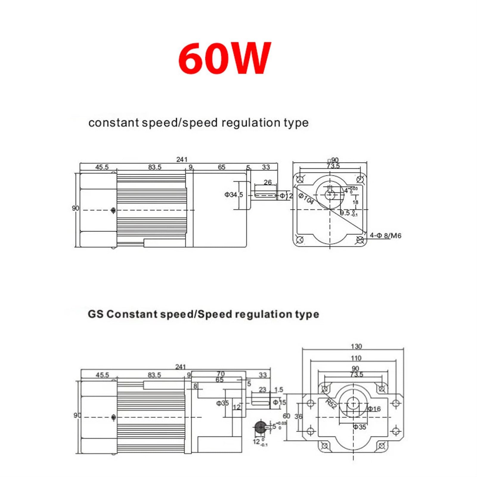 Moteur réducteur de vitesse triphasé 60 W 220 V 380 V AC, cadre 90 x 90 mm, vitesse fixe, fréquence variable, vitesse constante, 1 pièce Réduction de couple(60K 25rpm)