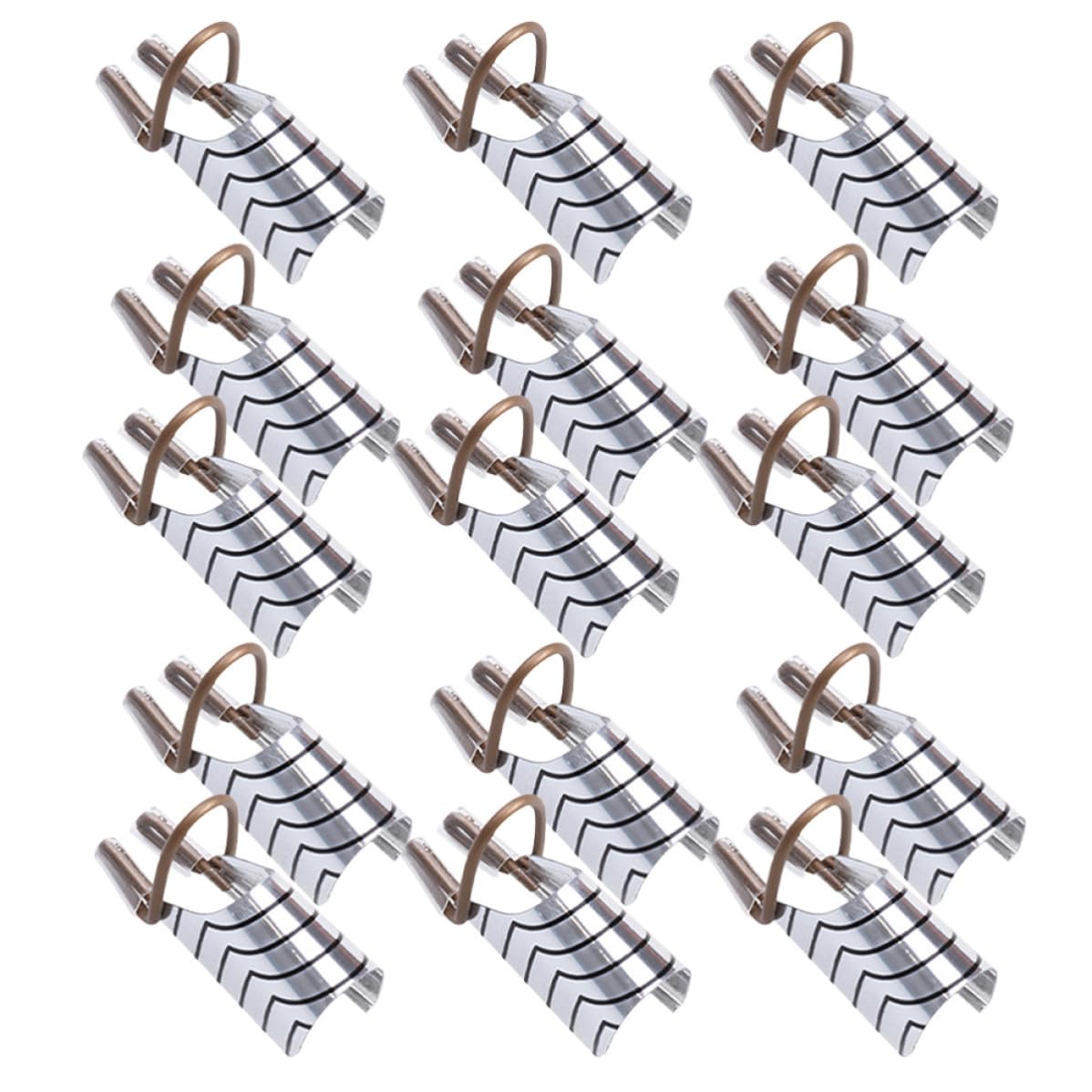 20pcs Reusable Nail Forms for Manicure with Silver Aluminum Metal Material, UV Compatible and Precisely Sized Nail Extension Tips Forms, Easy to Use for Professional Salons