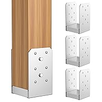 Vista 11 de SPACEEUP Base de poste de 4 x 4, 2 unidades, anclaje interno de poste de 3.5 x 3.5 pulgadas, base de poste ajustable de acero inoxidable para poste