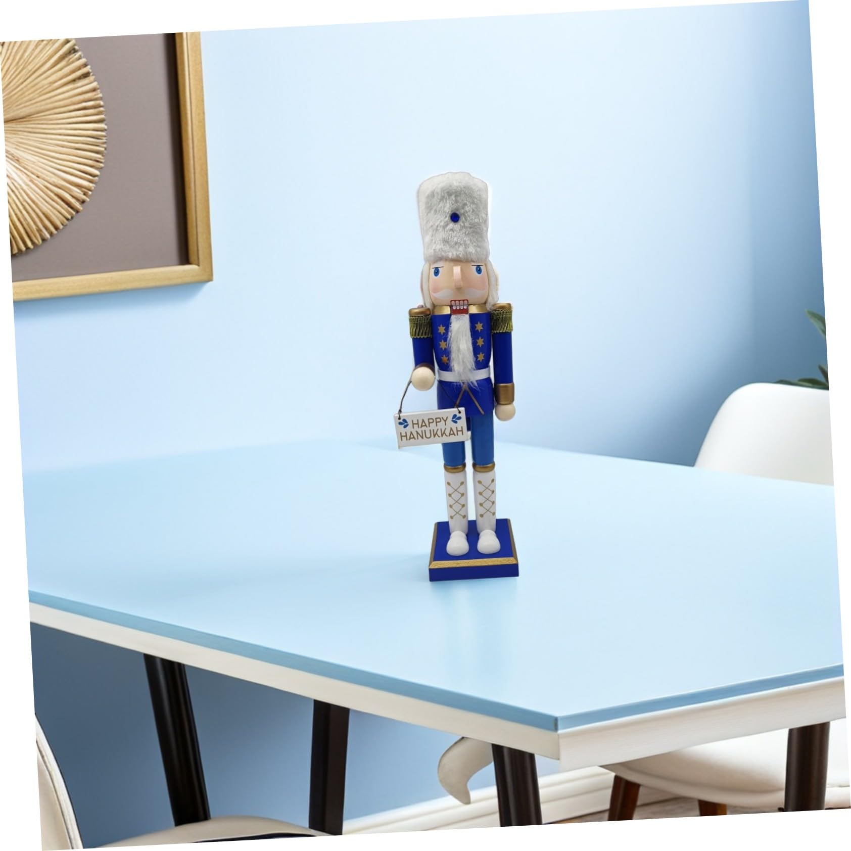 Cascanueces de Hanukkah Figura de Soldado de Decoración Tradicional de Madera para Mesa Adorno Festivo Judío para Fiestas Navideñas