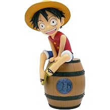 TEKNOFUN - Officially Licensed One Piece - Luffy Barrel OP Alarm Clock with Collectible Figure for Kids - 811644
