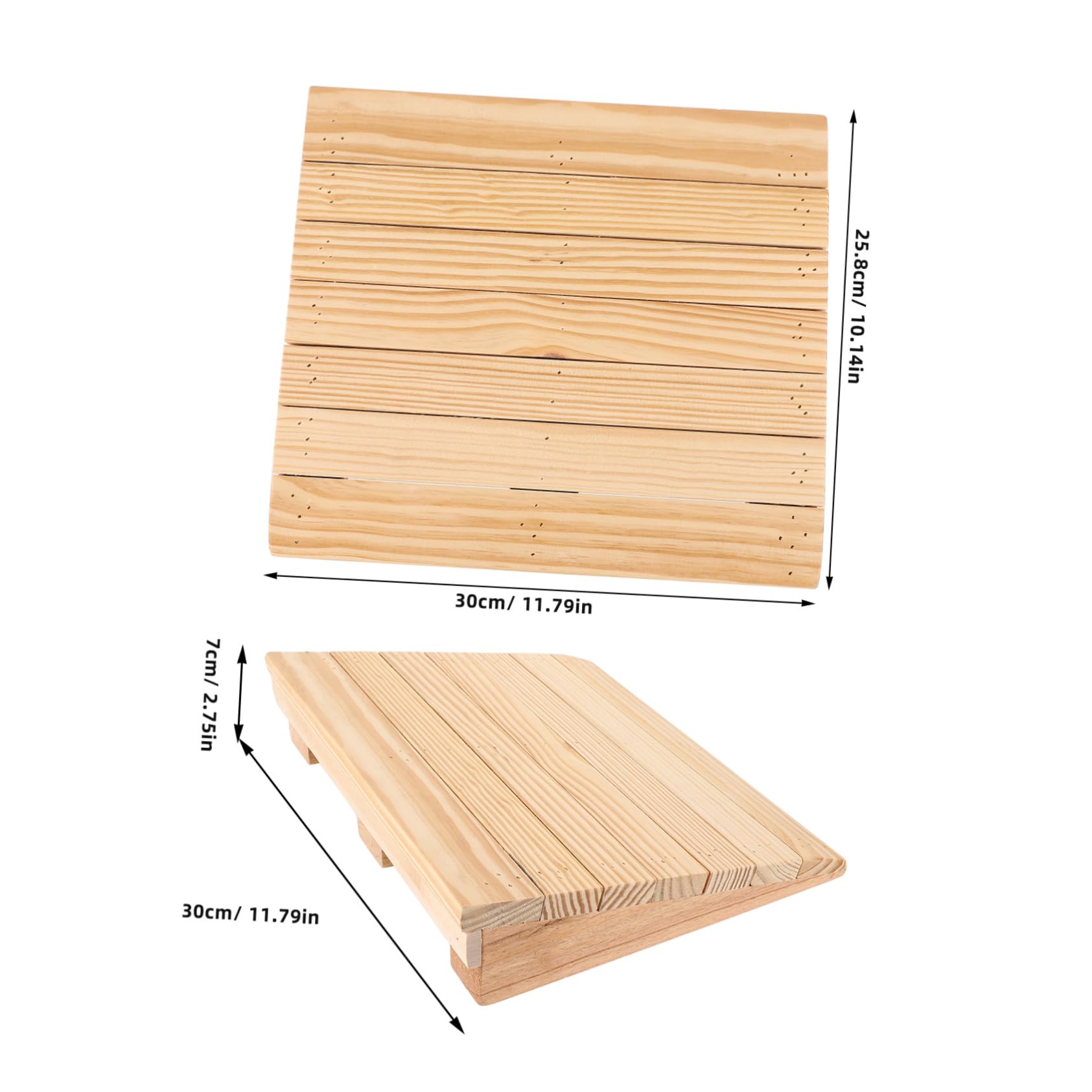 Alipis Rampa De Umbral De Madera Maciza 25,8x30x7 Cm Antideslizante para Sillas De Ruedas y Robots Aspiradores Uso Doméstico Portátil