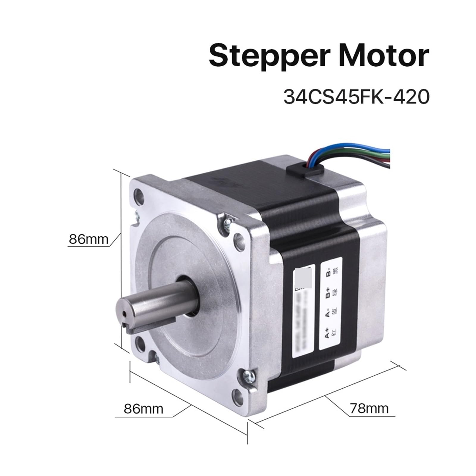 Motor Paso A Nema 34 4.5Nm .2A 2 Fases (34CS45FK-420) A De Conductores For Fresadora Grabado CNC Alto Par Estructura Estable Eficaz