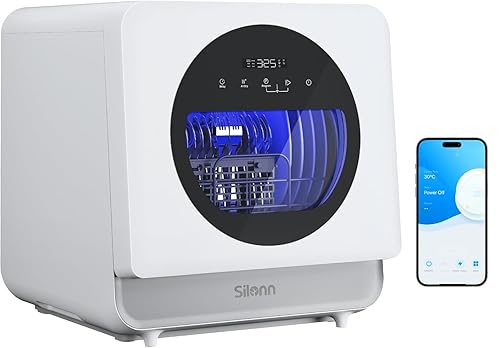 Silonn Portable Countertop Dishwasher with App Control, Mini Dishwasher with