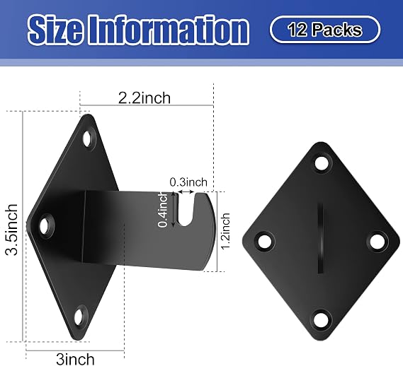 12 Pcs Gridwall Mount Brackets with Screws Gridwall Brackets for Grid Panels Clothing Store Cloakroom Retail Display Wall Organization (12)