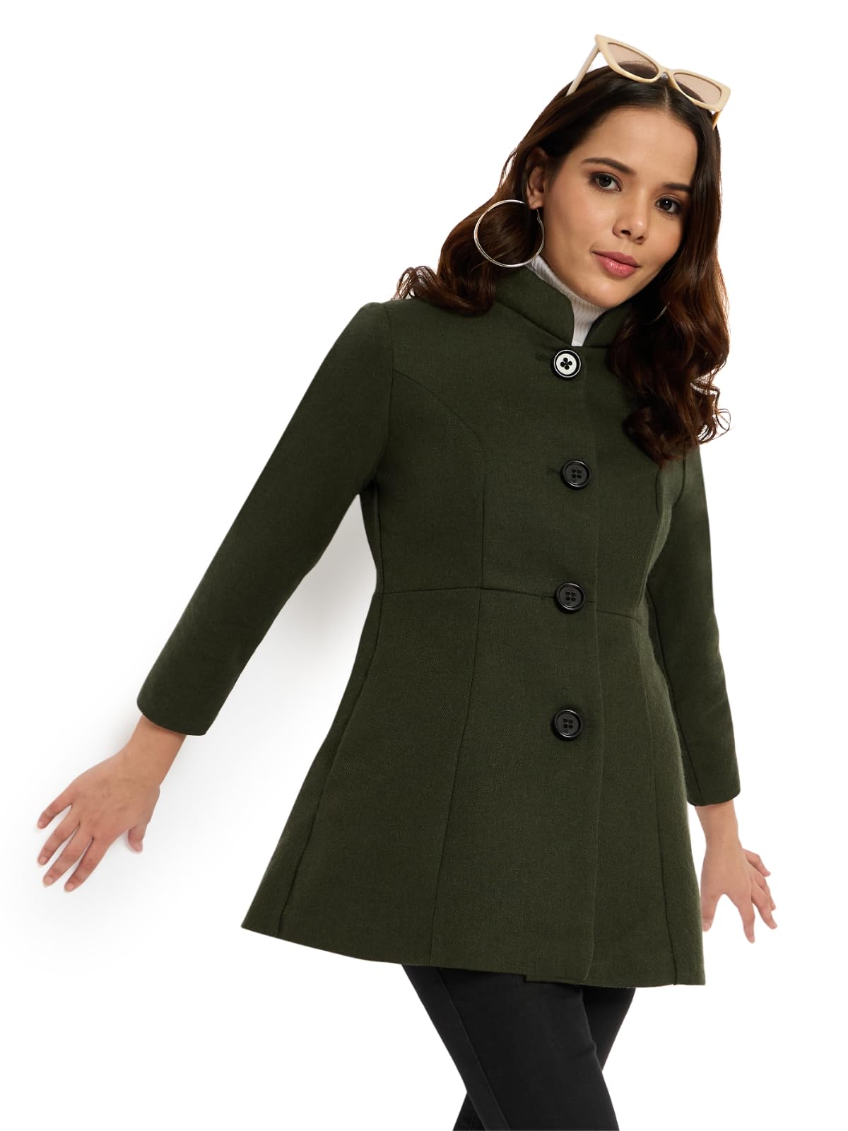 martini get high ! MARTINI Women Western Coat | Pure Wool | Warm | Puffed Collar | Long | Formal | Stylish Winter Wear-picture-26