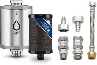 Alb Filter Active Trinkwasserfilter für den Untertisch inkl. 40cm Schnellkupplung Anschluss-Set. Gegen Schadstoffe, Sediment und Chlor. Aus hochwertigem Edelstahl.