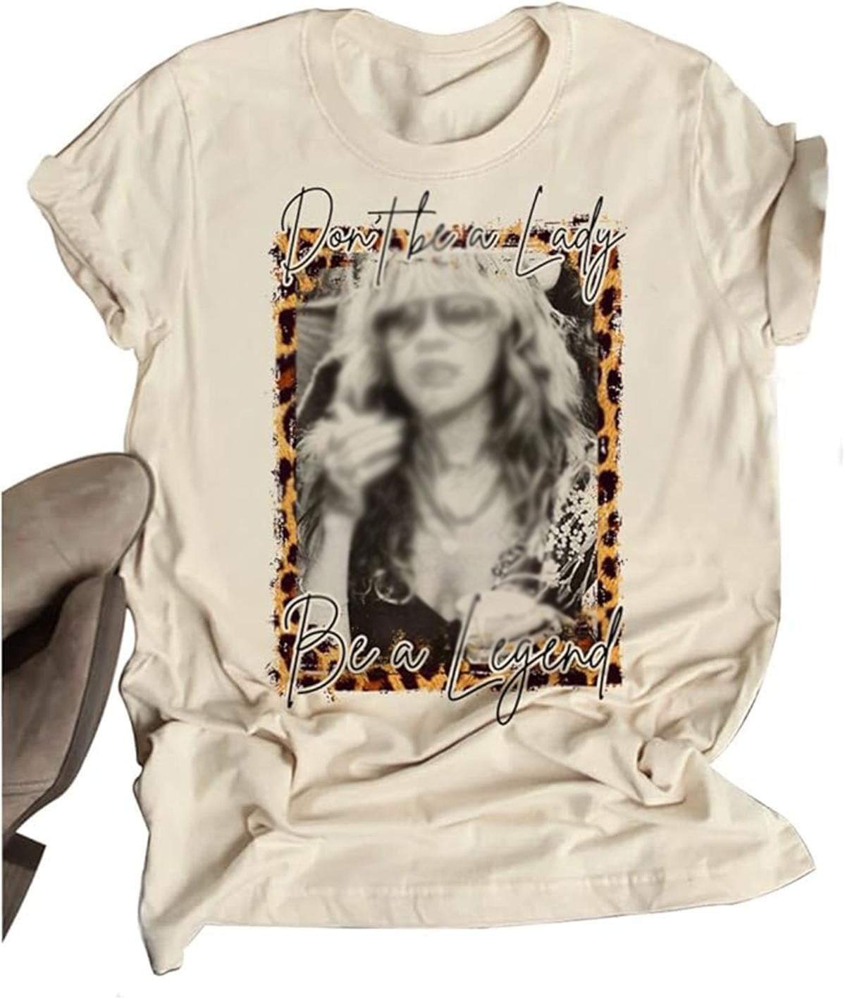 Vintage Rock Band T Shirt Women Concert Graphic Tees Funny Throwback Music Band Shirts Casual Retro Rock Tee Shirt