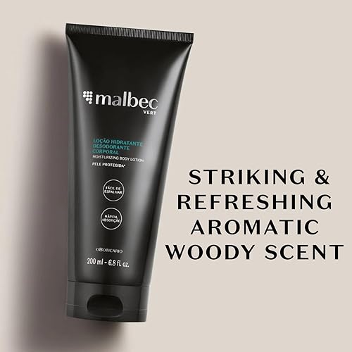 Miniatura 4 de Malbec Vert Loción corporal hidratante para hombres, hidratación y fragancia mejorada (6.8 fl oz)