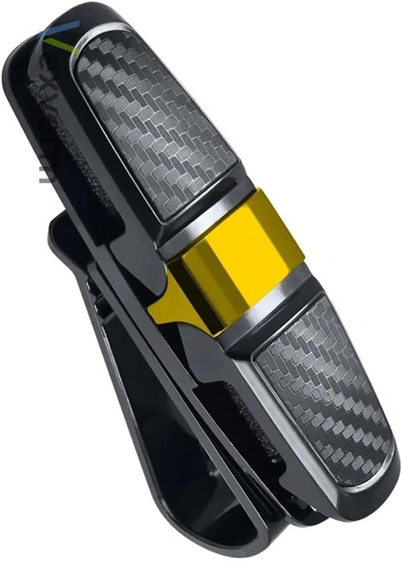 Sunglass Holder Car Glasses Holder Portable Ticket Card Clamp Car Sun Visor Sunglasses Clip ABS Eyeglasses Case Auto Accessories Car Sunglasses Holder(Gold)