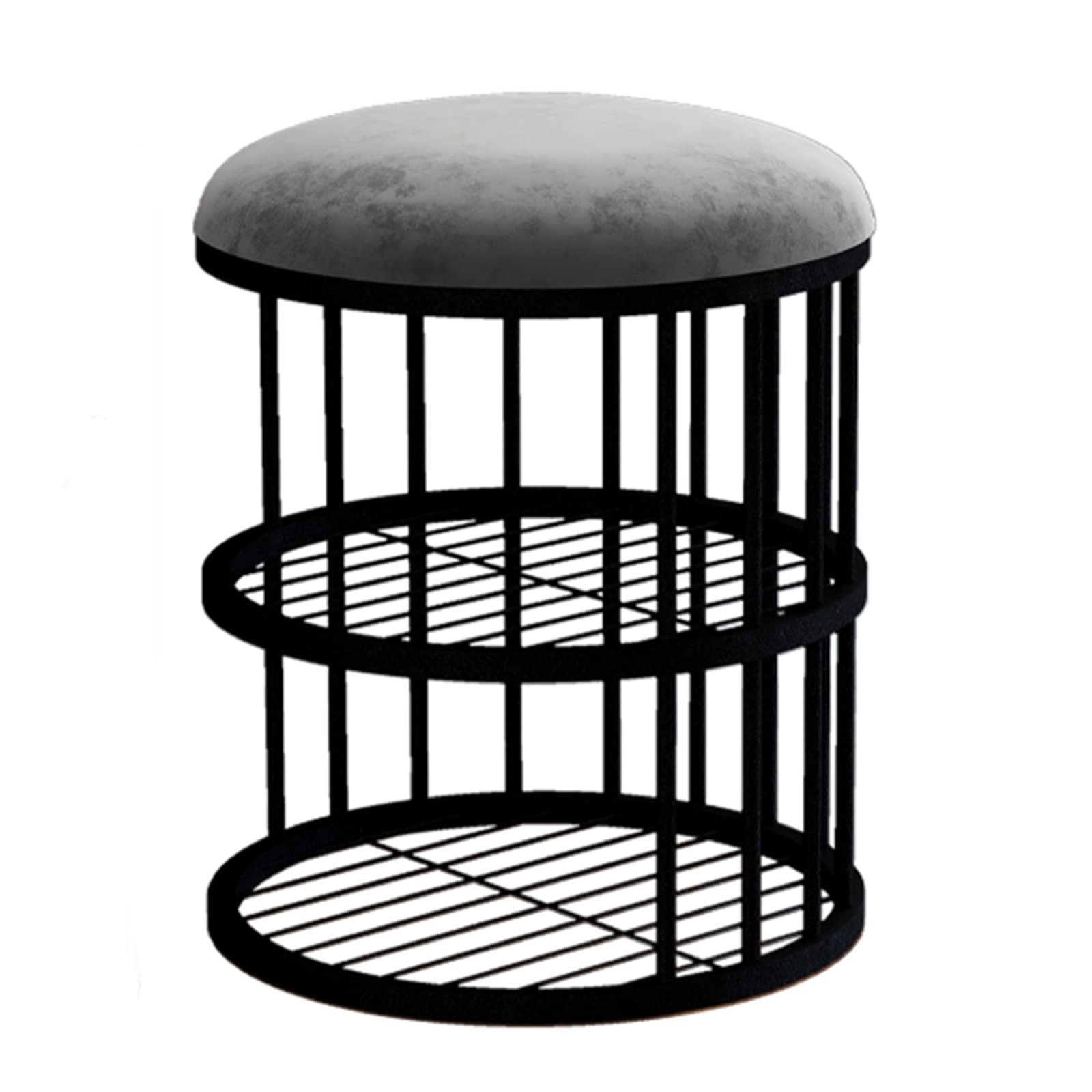 Pouf de rangement rond gris pour désencombrer votre intérieur