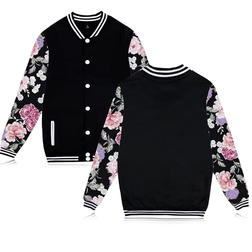 Amazon.com: babyhealthy Women Varsity Jacket Floral Print