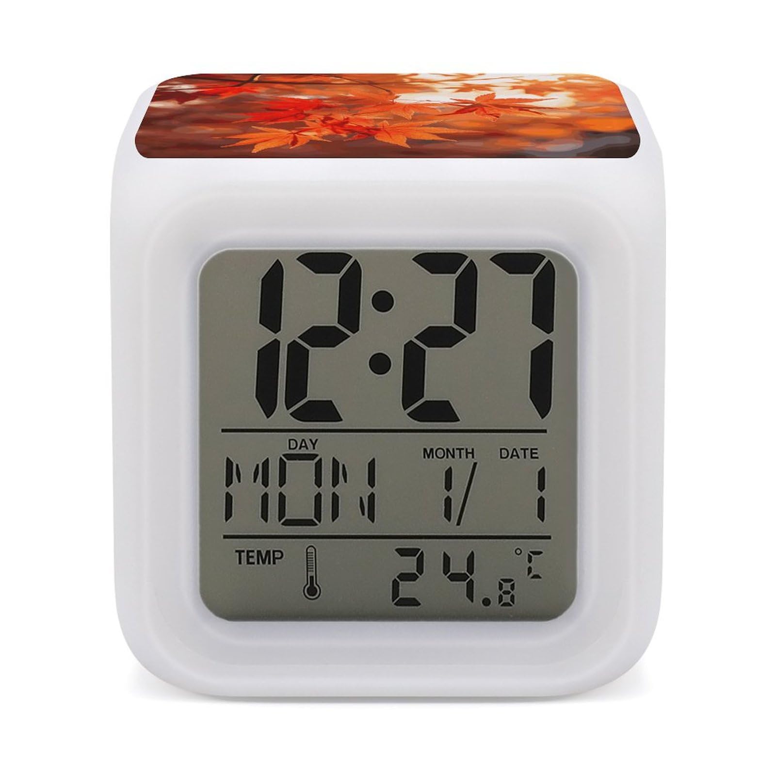 Réveil numérique gros dormeurs : réveil matinal facile avec écran LED design automne