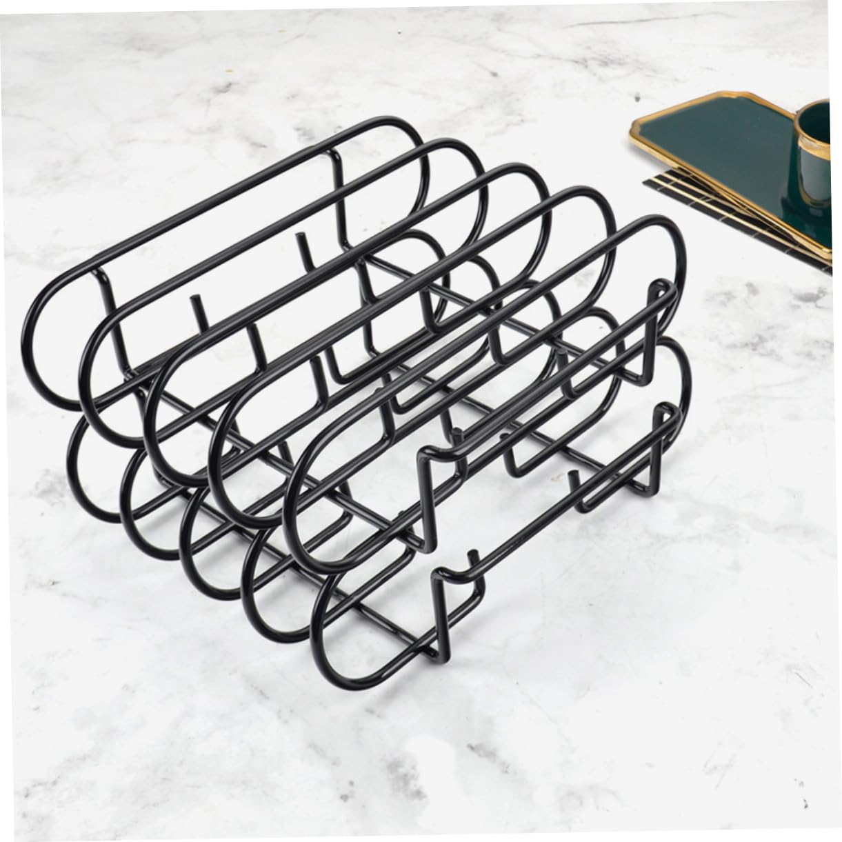 BESPORTBLE Supporto per Arrosto in Acciaio Inox Nero, Griglia Portatile Compatta e Resistente per Carne e Manzo, per Barbecue in Giardino o Campeggio