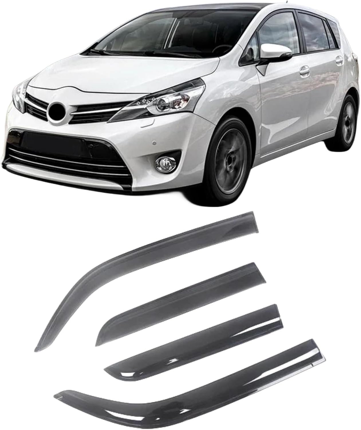 Fengxh Normal 4Pcs Smoke Tint Car Window Deflectors For Toyota Corolla Verso 2009-2017