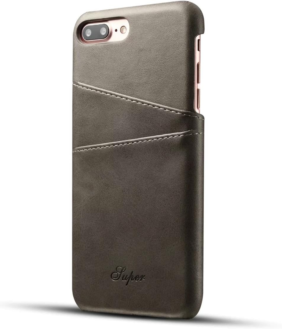 Fashioneey Wallet Case for iPhone 7 Plus, iPhone 8 Plus Case, Slim Vintage Synthetic Leather Card Case with 2 Card/ID Holder Slots
