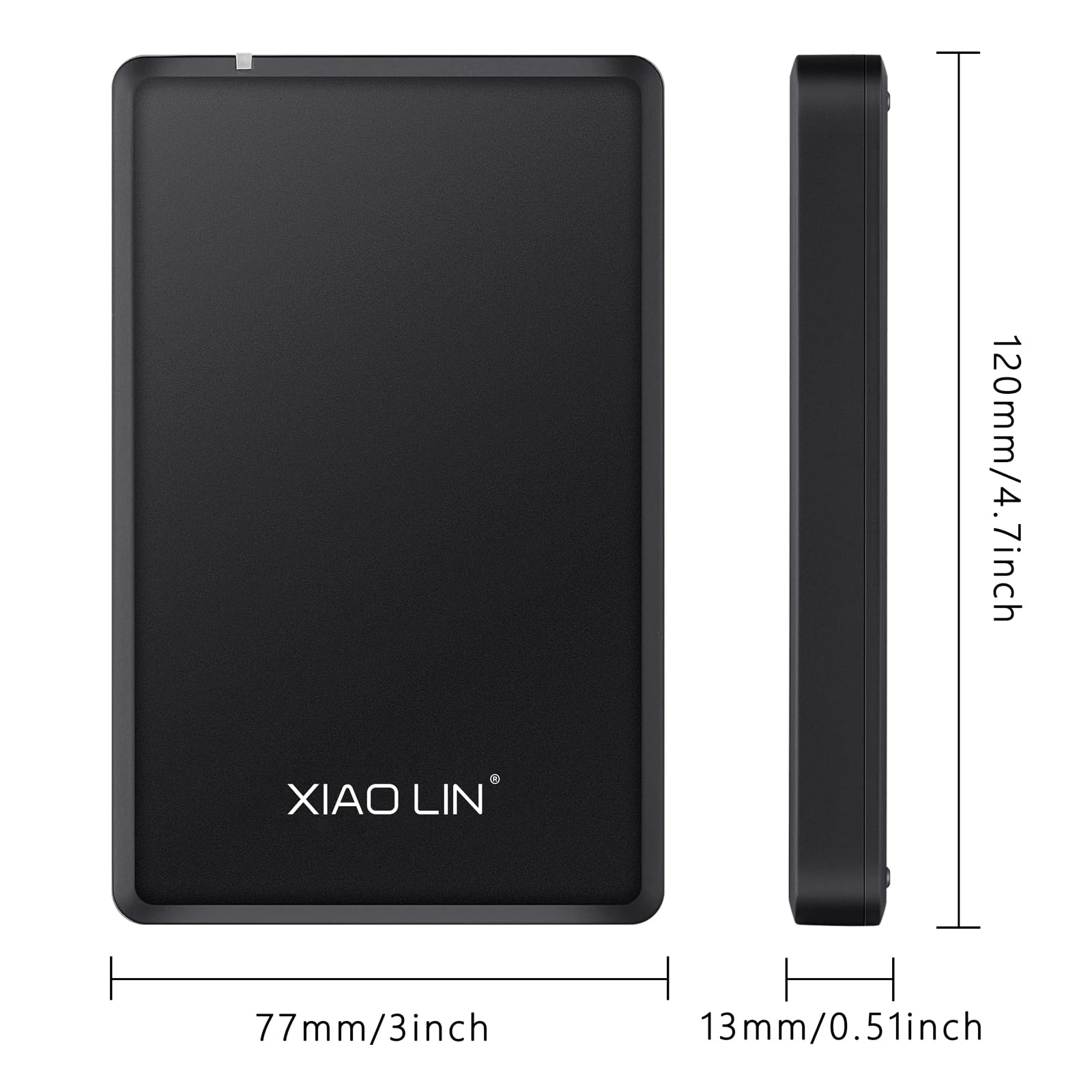 XIAO LIN Ultra Mince Disque Dur Externe Portable USB 3.0 de 2,5 Pouces Plug and Play Compatible avec PC, Mac, Ordinateur Portable, (500, GB)