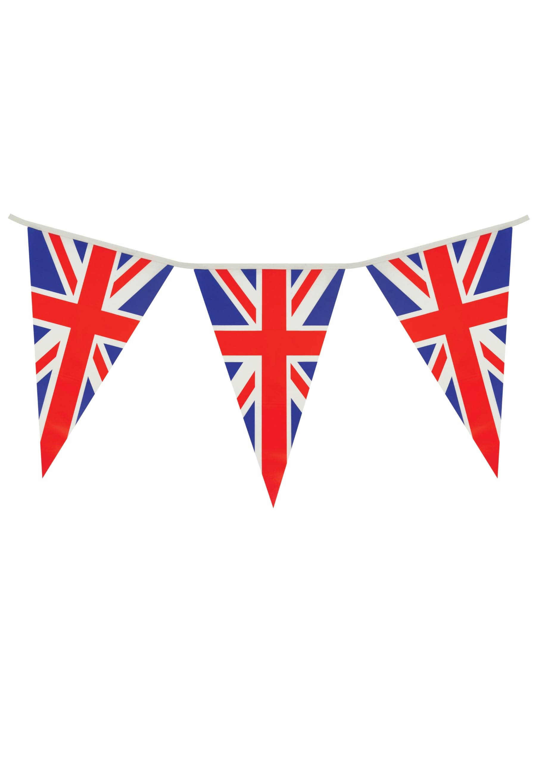 Henbrandt 12 x Union Jack Triangular Party Buntings 7m Celebration Bunting Great Britain British Party Decorations with 25 Flags Royal Theme Pub BBQ Decoration