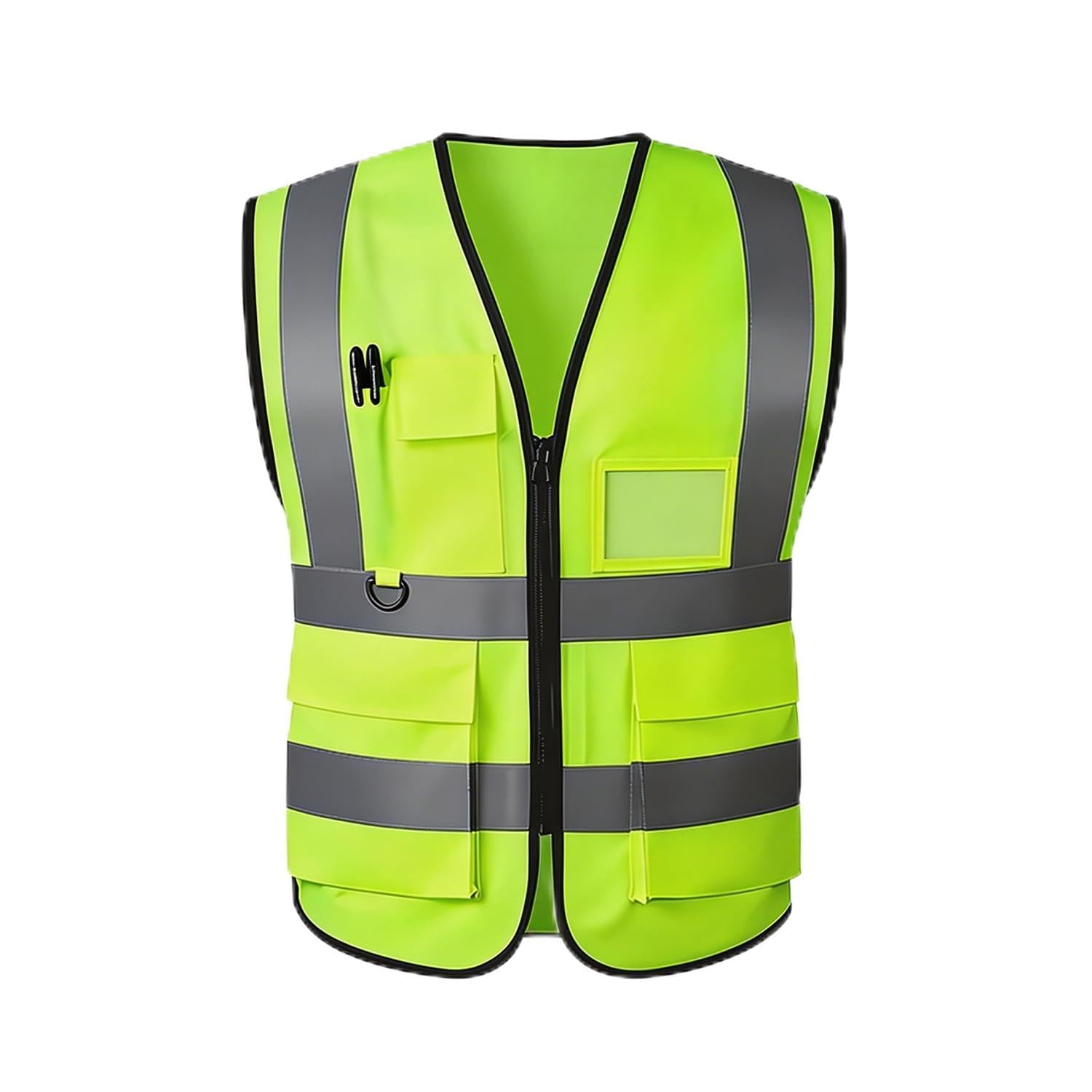 Hi Vis Vests for Women Men High Visibility Reflective Safety Security Vest with Pockets Zipper Front Meets ANSI/ISEA Standards