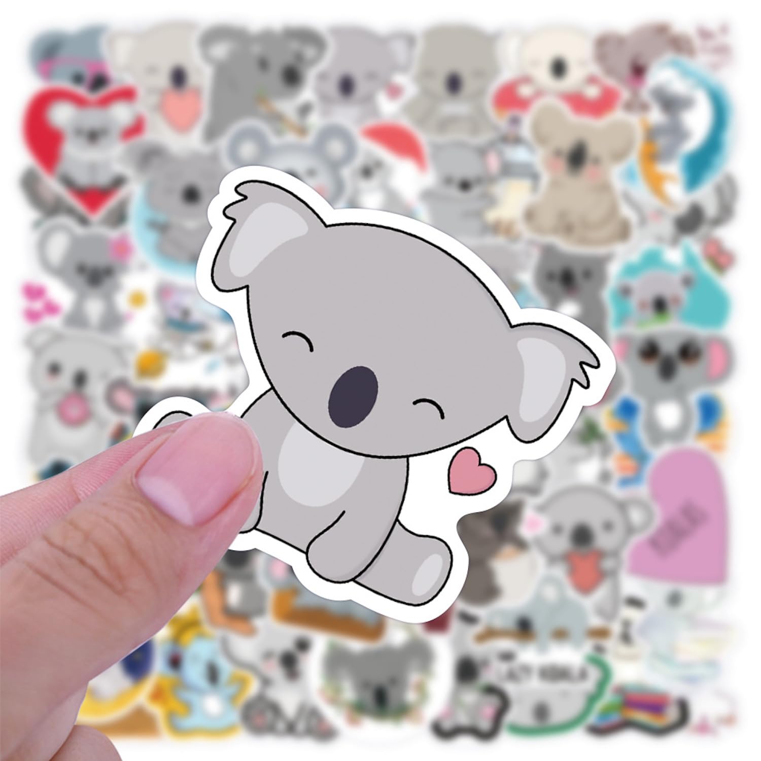 Animals 50Pcs Koala Stickers for Kids Water Bottle Laptop Skateboard Car Bicycle Luggage Guitar Cup Notebook DIY Art Decoration Patches Waterproof Vinyl Cute Cartoon Sticker for Teens Kids Gifts