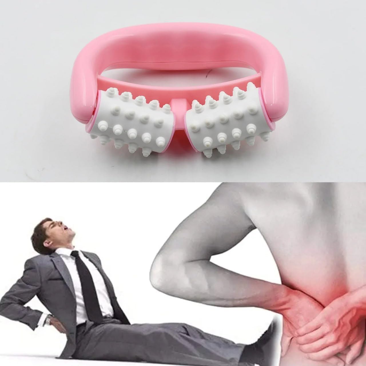 KEMLOZE 2 Roller Plastic Massager | Manual Round Handle Relaxation Tool | Muscle Massager For Foot/Hand/Neck/Back | Pain Relief Accessories (Pack of 1,Multicolor) 3