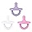 Ryan & Rose Cutie PAT All-in-One Pacifier and Teether Massaging Teething Ring and Hideaway Binky for Growing Babies (Bliss (3 Pack), Stage 1)