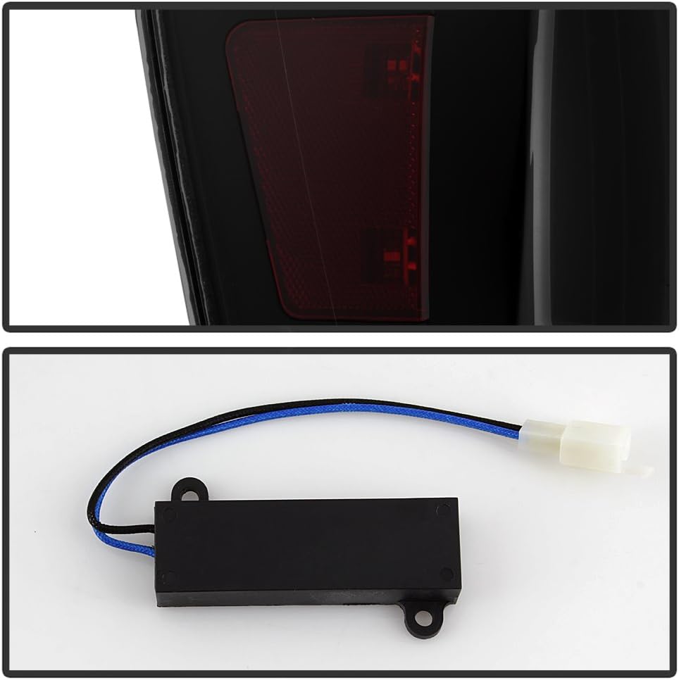 ACANII - For 2016-2023 Toyota Tacoma Full LED Light Tube Black Smoked Tail Lights Brake Lamps Driver & Passenger Side