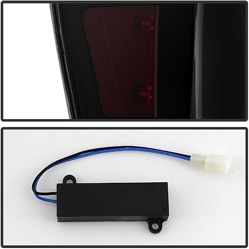 Miniatura 6 de ACANII - Para Toyota Tacoma 2016-2023, tubo de luz LED completo, luces traseras ahumadas, color negro, lámparas de freno, lado del conductor y del