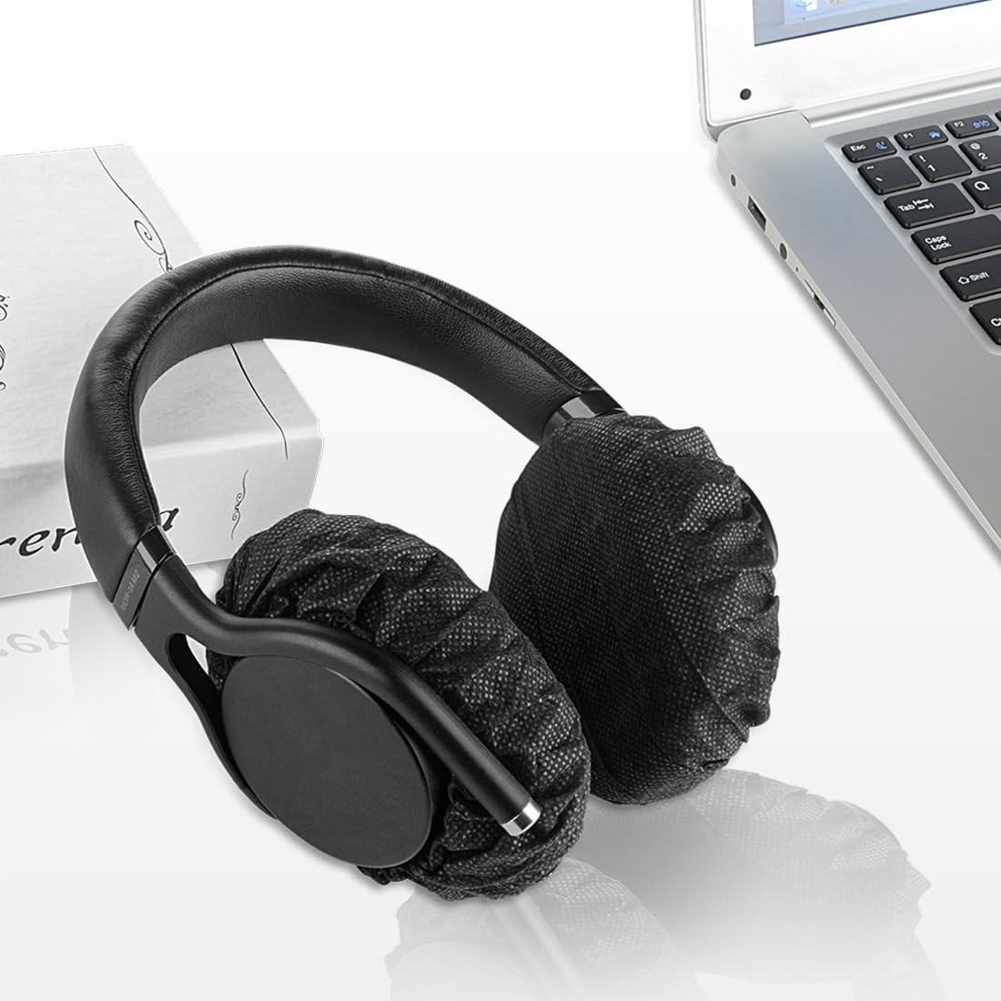 ヘッドホンカバー不織布 防塵 大型のヘッドホン用（100ペア）ブラック Amazon.co.jp: Geekria カバー 200個入(100ペア) ヘッドホン