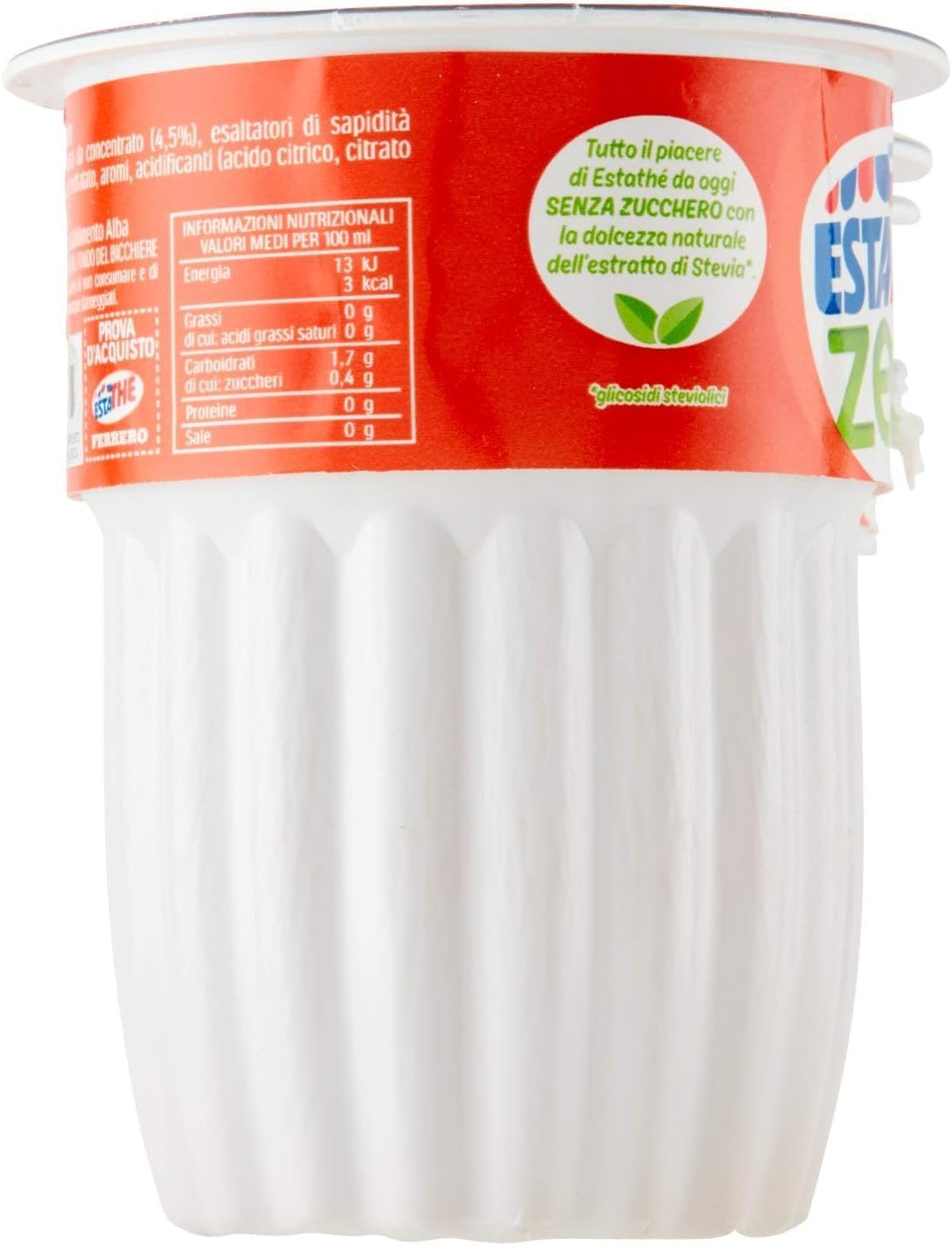 Italian Gourmet bundle für Pfirsich-Eistee Zero Zucker 72 x 200 ml Becher – erfrischender Pfirsichtee ohne Zuckerzusatz + Italian Gourmet polpa