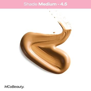MCoBeauty Flawless Glow Luminous Skin Filter - 4.5 Medium - 4-in-1 Primer, Highlighter & Foundation Booster - Dewy Illuminating Tint Face Makeup with Squalane Vitamin E - Vegan & Cruelty Free