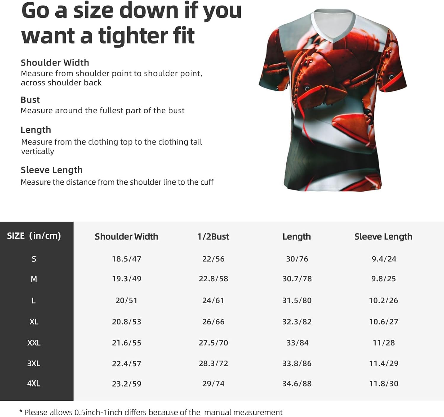 Lobster Rugby Football Jersey for Men, Comfortable V-Neck Loose Fit Top for Team Sports Athletics