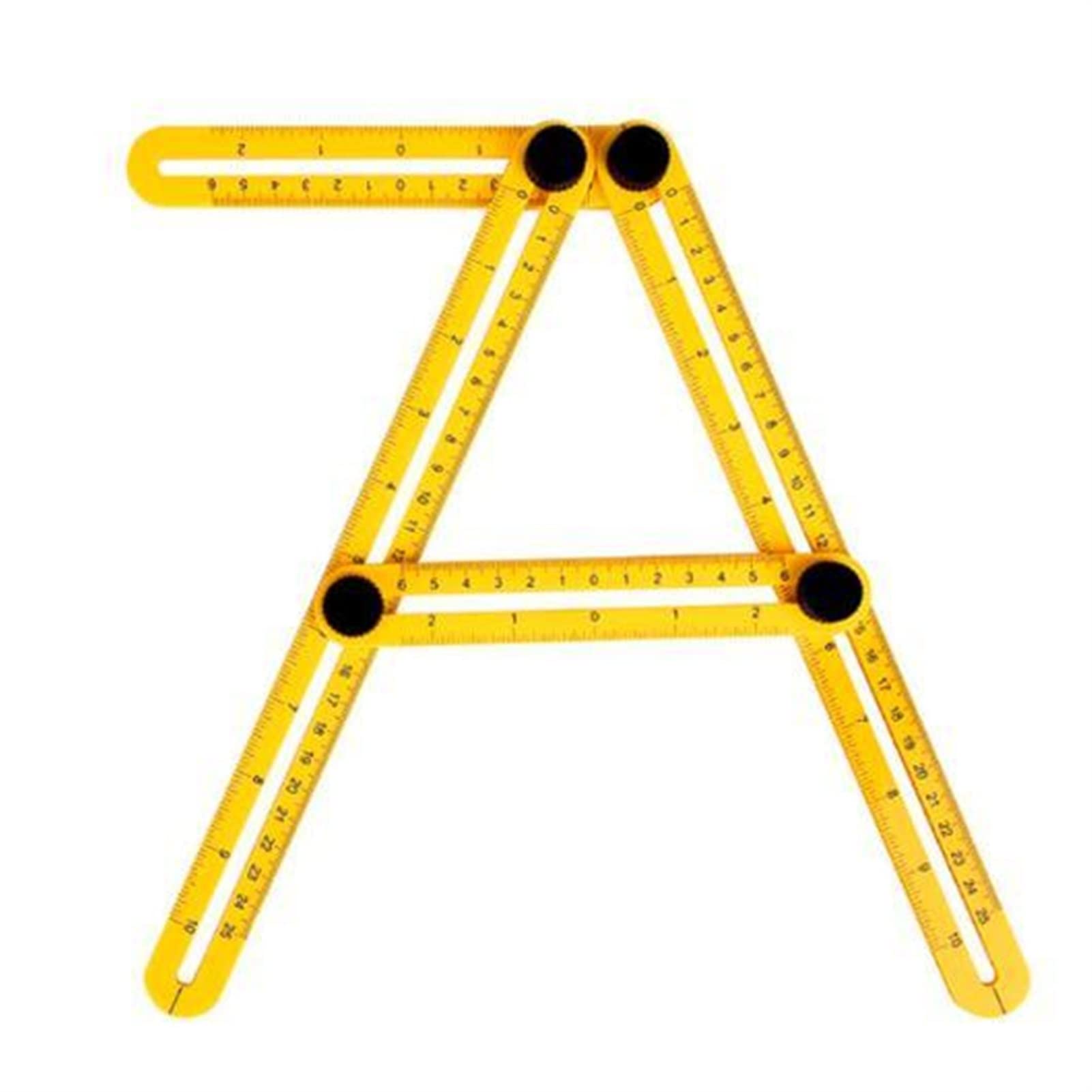 Angleizer Template Tool, Template Angle Ruler Measuring Protractor Activity Angle Finder Four-fold Multi-angle Ruler Protractor with Metric Inch Scale (Color : Yellow1)