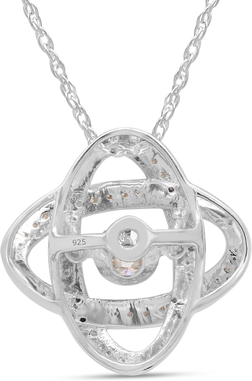SAVEARTH DIAMONDS 1/2 ct. t.w Round Cut Lab Created G-H Color Moissanite Diamond Infinity Love Knot Pendant Necklace In 14k Gold Over Sterling Silver, 18" Chain (0.50 Cttw, VVS1 Clarity)