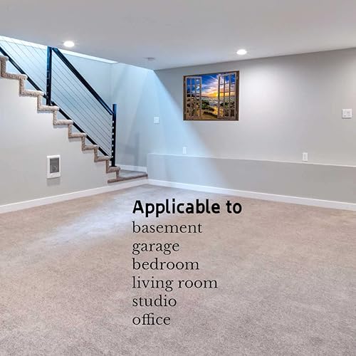 Miniatura 4 de Pegatinas con vistas al mar y al cielo para pelar de cuarto con cabecero marrón para puerta, mural de puerta de garaje (43.3 pulgadas de ancho x