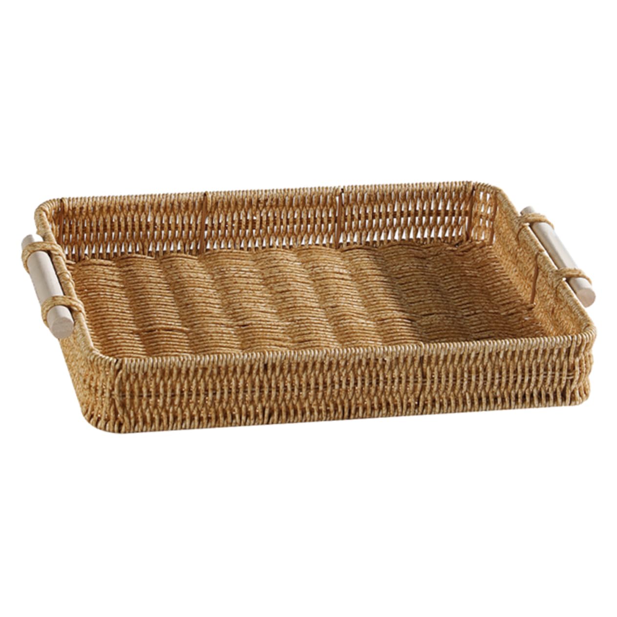 SOLUSTRE Household Fake Rattan Storage Basket Cutlery Organizer for Kitchen Dining and Bathroom Plastic Material Smooth Design for Fruits Vegetables Snacks and More
