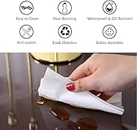 Vista 8 de Protector de escritorio transparente de cristal de 1.5 mm de grosor, 36 x 20 pulgadas, protector de mesa de PVC rectangular, resistente al agua