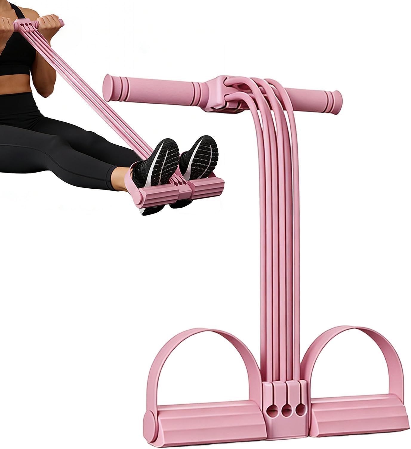 Foot Pedal Elastic Band - Workout Puller Training Equipment - Exercise Stretching Bands with Handles | for Women Youth Beginners Athletes Bodybuilders Legs Abdomen Arms Waist