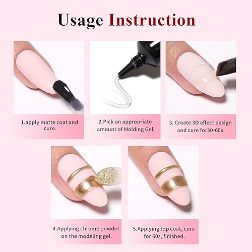 Miniatura 7 de Imtiti Gel para esculpir arte de uñas 3D, 1 tubo de 0.5 fl oz, adecuado para diseño de uñas, tallado de uñas