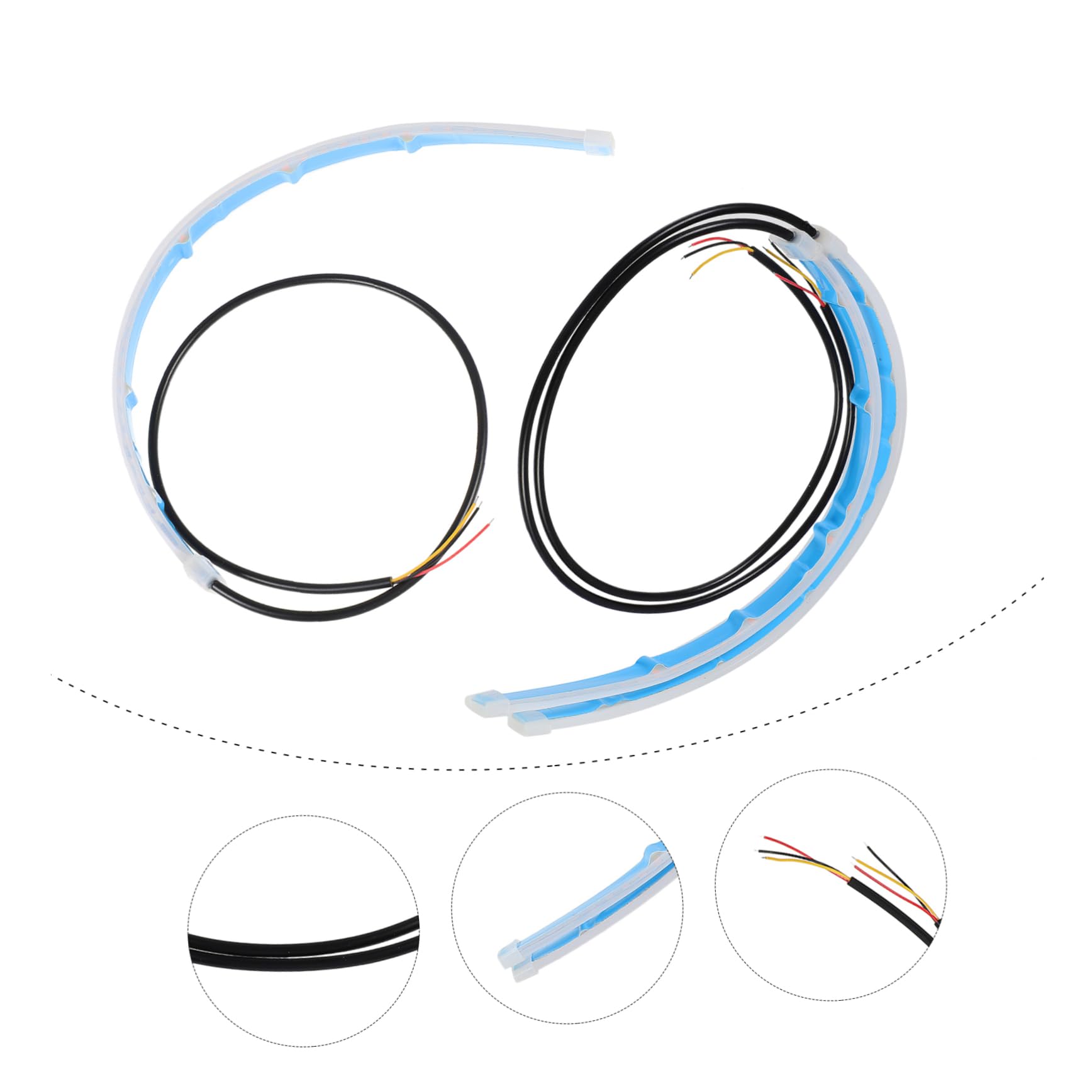 SOLUSTRE Striscia Di Luci A Led Per Fari A 3 Set Luce Diurna Automatica Striscia Di Luci A Led Installazione Semplice 2 Pezzi * 3