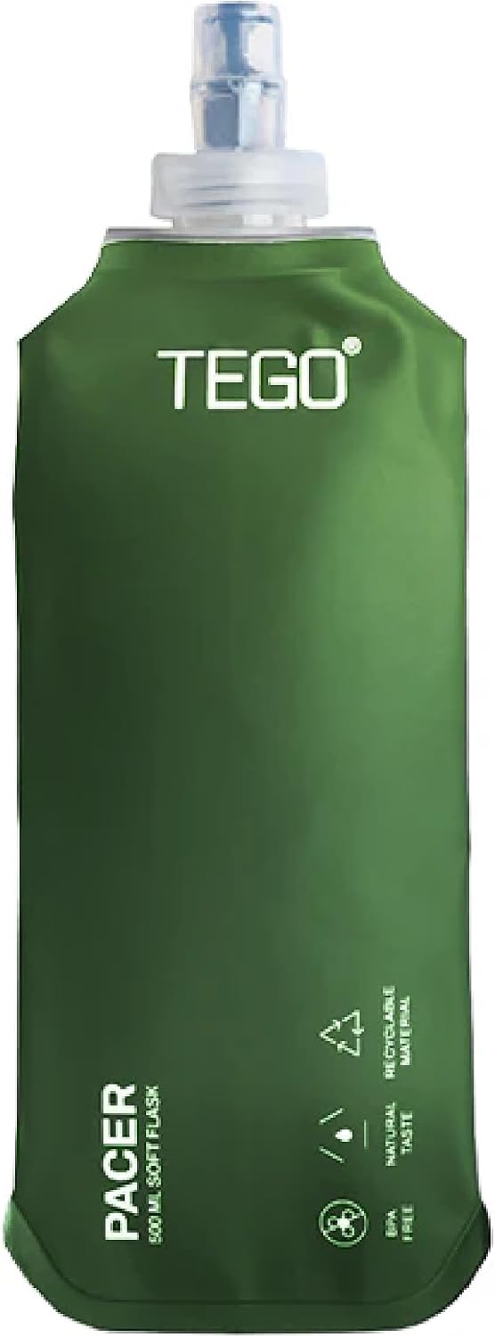 TEGO Pacer Soft Flask | Collapsible Hydration Bottle for Running Vests, Waist Packs & Pouches (200ml / 250ml / 500ml) (Camo, 500 ml)