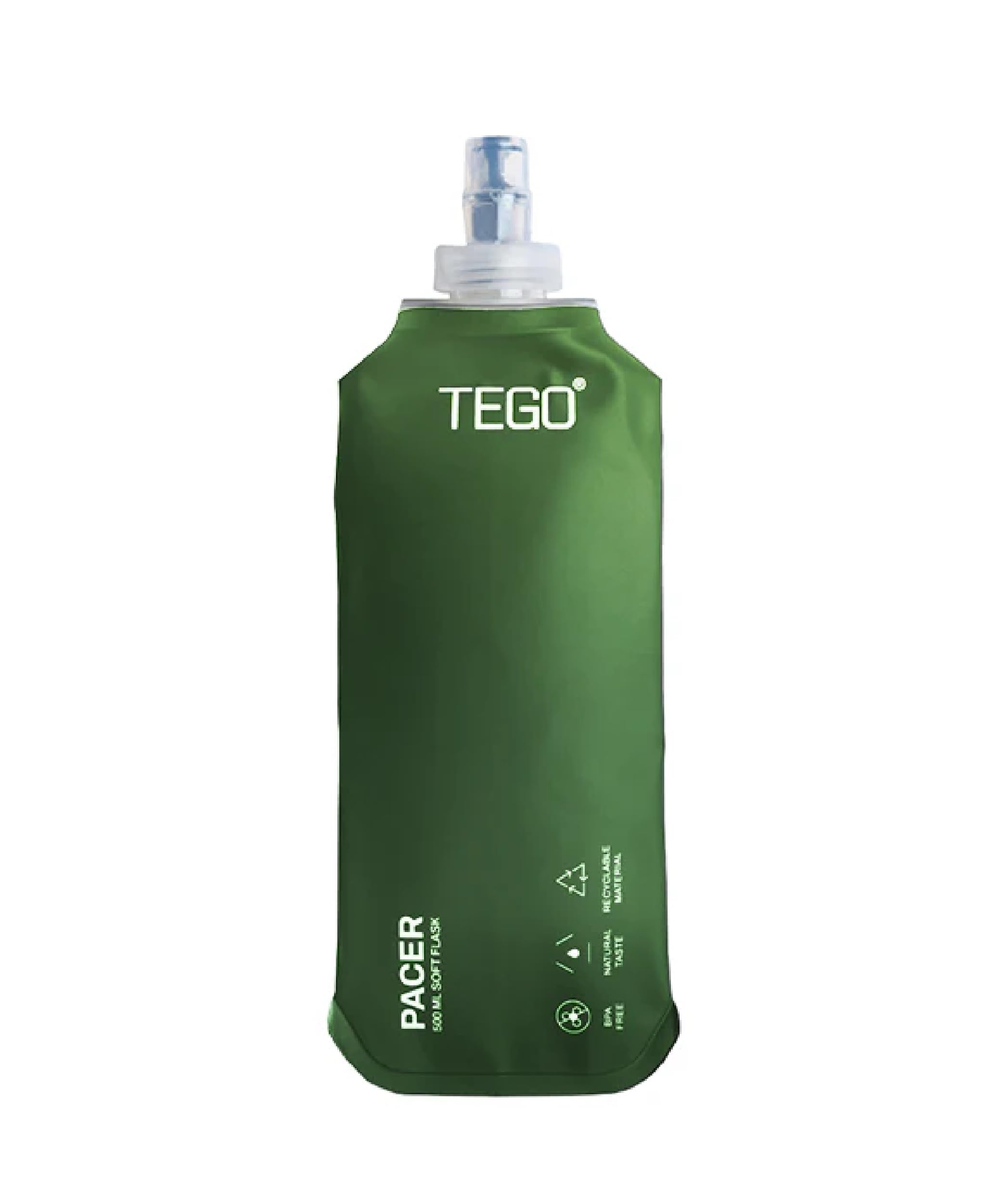 TEGO Pacer Soft Flask | Collapsible Hydration Bottle for Running Vests, Waist Packs & Pouches (200ml / 250ml / 500ml) (Camo, 500 ml)