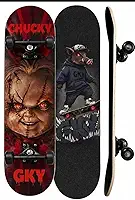 GKY Skate Terro Montado Marfim com Resina Epóxi para Iniciantes e Adultos, 80 cm, 2,35 kg, 130 kg (Terror 10)