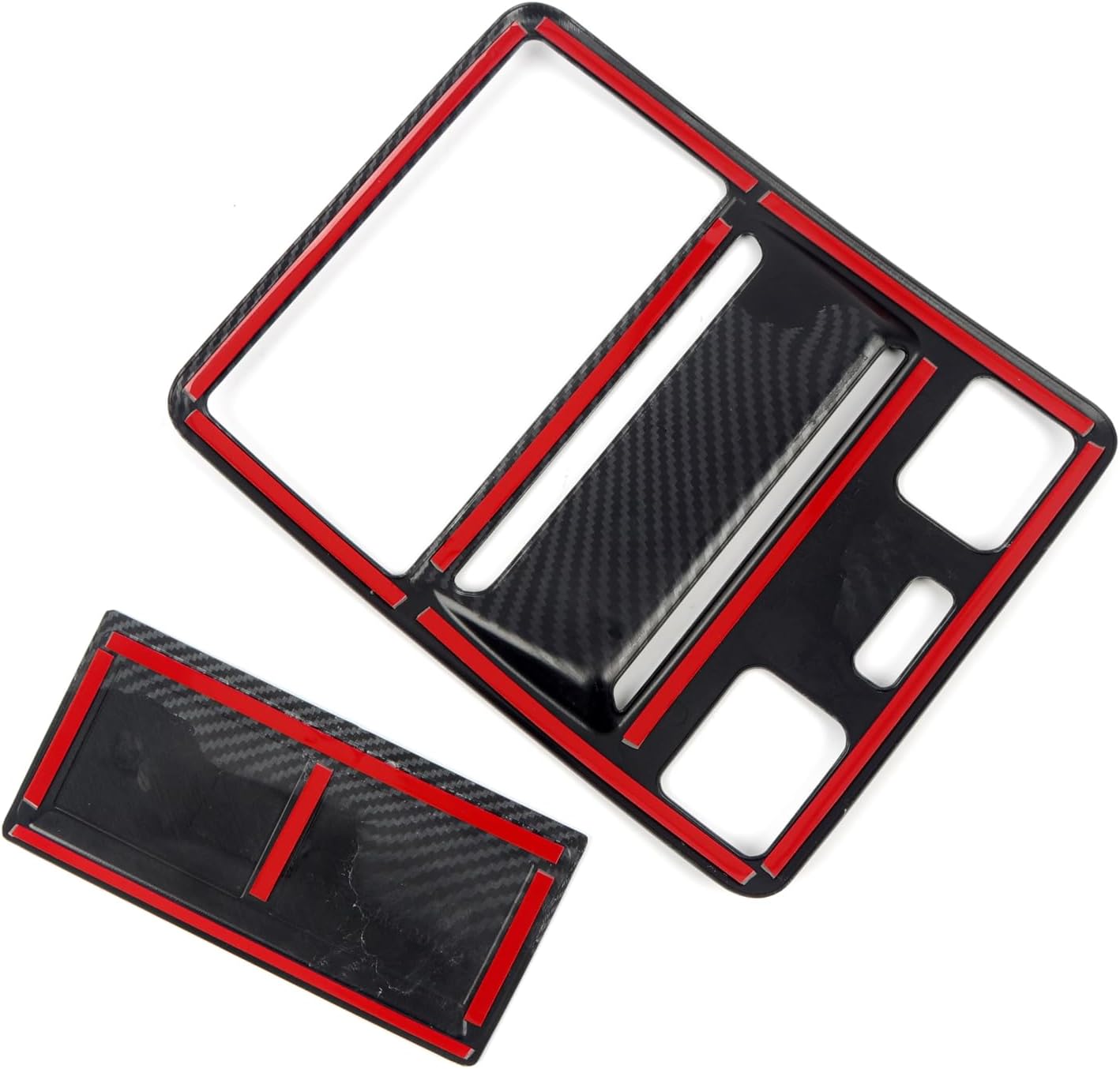 for Ford Mustang 2024-2025 ABS Carbon Fiber Black Interior Front Reading Light Cover Trim 2pcs Car Accessories